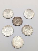 Mixed coins - A 1928 George V Cyprus silver 45 Piastres commemorating 50 Years of Cyprus under