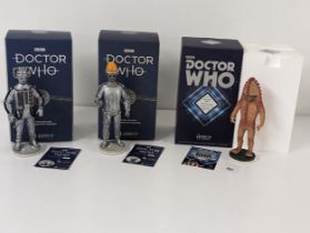 Doctor Who - a group of three boxed Harrop limited edition hand painted figures, second Doctor