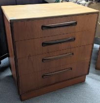 A retro G-Plan Fresco chest of four graduated drawers 73cm h x 71.5cm w Location: