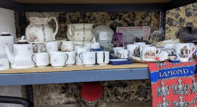 A mixed lot of ceramics and commemorative china, and other items to include a Royal Doulton