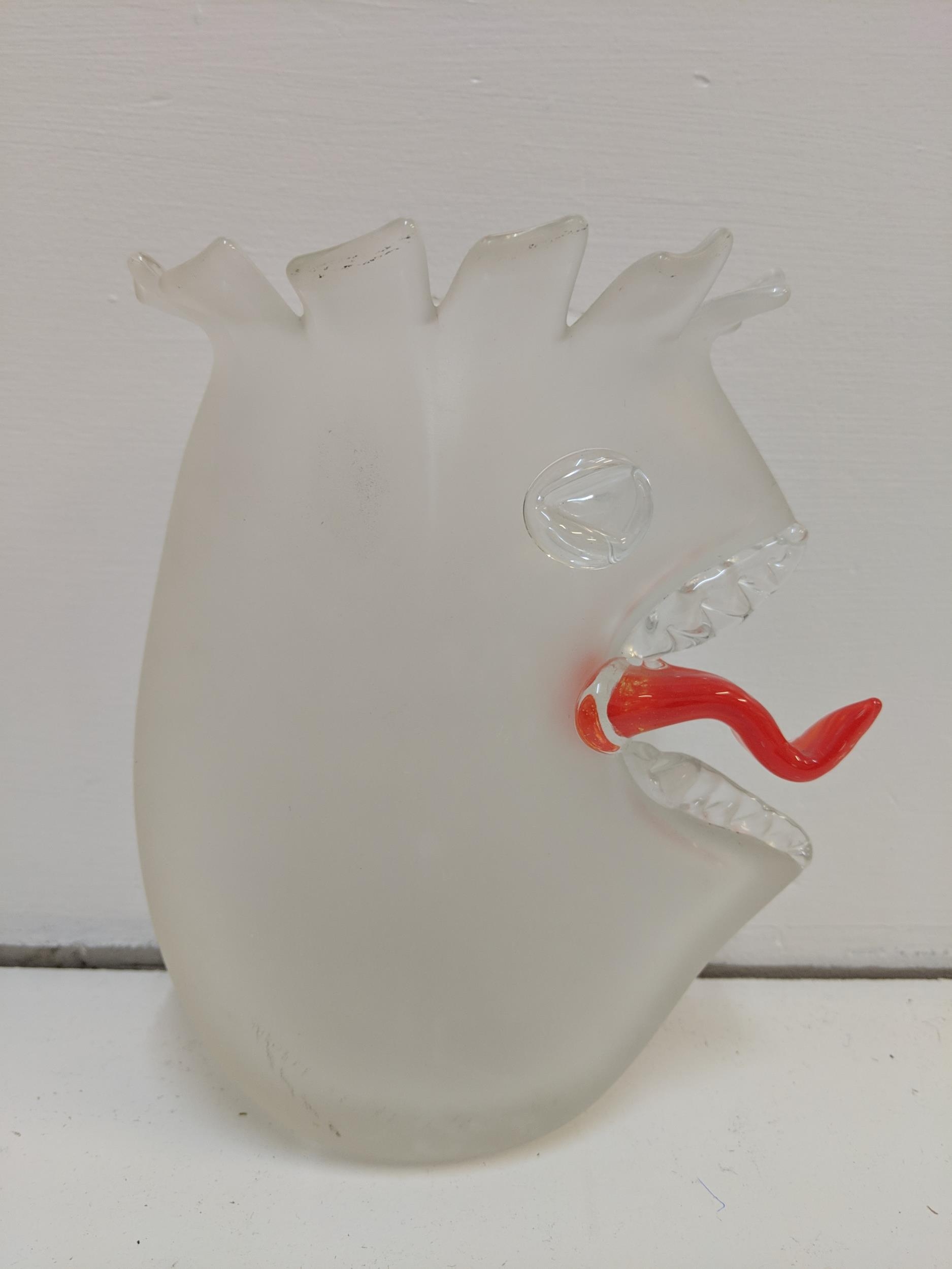 Three novelty frosted glass vases by Louis Thompson one 20cm high, and another 25cm high and the - Image 2 of 5