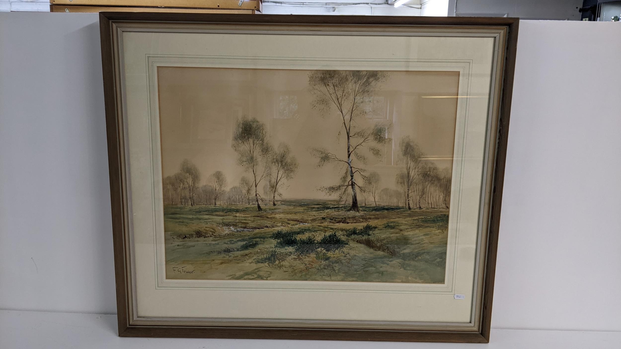 Frederick Gordon Fraser - watercolour landscape scene, signed to the lower left corner 66cm x 49. - Image 2 of 2