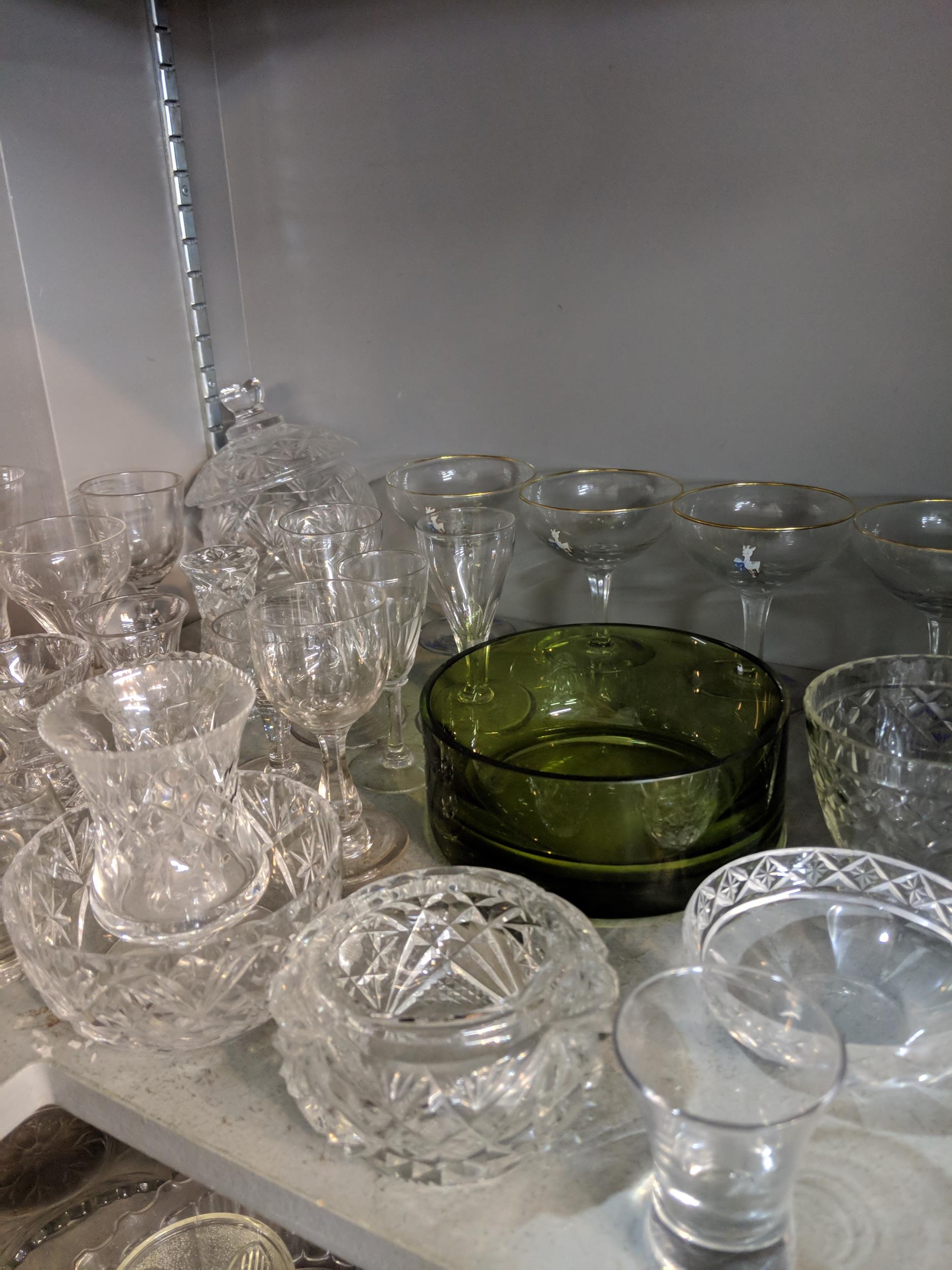 A large quantity of glassware to include domestic glasses, bowls, decanters and other items - Image 5 of 9
