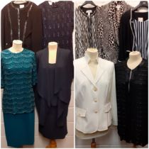 Frank Usher-Four late 20th Century ladies 2/3 piece outfits, size Medium (12/14) to include bead and