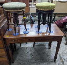 A mixed lot of small 19th century furniture to include a side table with single frieze drawer, and