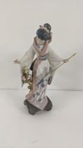 A Lladro Teruko figure of an Oriental lady on perch Location: