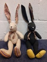 Paul Smith- Two fabric bunny rabbits for the Paul Smith Perfume collection. Location:R1.2