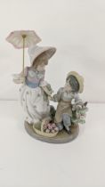 A Lladro porcelain figurine group 5453 'For You' A/F Location:
