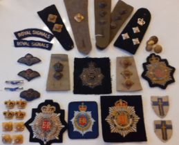 A collection of military and other badges, rank crowns and buttons to include 2xWW2 British RAF