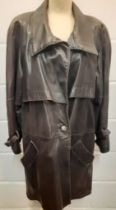 A late 20th Century Perquisites 1901 Cable & Co ladies soft brown leather jacket having a gold satin