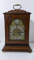 A mid 20th century mahogany 8-day Tempus Fugit mantel clock, the count-wheel strike movement