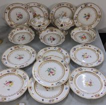19th century Davenport porcelain to include three shell shaped dessert dishes, two lidded tureens,