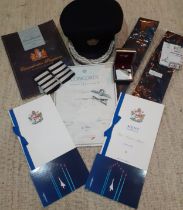 British Airways and other collectables to include a Captain Mark Johnson's hat size 7⅜, 2 pilot