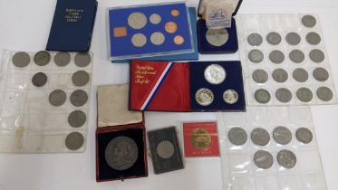 Coins to include coinage of Britain 1977, 1971, USA Bicentennial silver proof set, an 1837 Queen