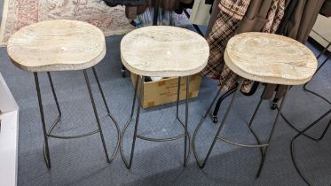 A set of three modern G& G home bar/kitchen stools Location: RAF