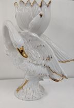 A ceramic planter fashioned as a swan with gilt highlights, 63cm h Location: