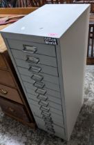 An Office World 15-drawer metal filing cabinet 87cm x 28cm x 41cm Location: