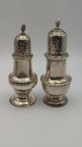 A pair of silver pepper pot, total weight 149g Location: