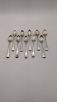 A group of ten silver coffee spoons hallmarked London 1805, 57.8g Location: