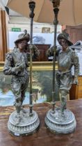 A pair of late 19th century French spelter figurines of Musketeers comprising 'Don Juan' and 'Don