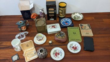 Collectables to include Royal Doulton caricature jugs, Emma Bridge water, a Norwegian glass polar