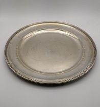 A white metal serving dish stamped 800, 437.8g Location: