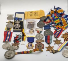 Mixed British and other medals to include WWII Defence, 1939-1945, France and Germany and Burma
