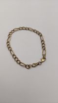 A 9ct gold Figaro link bracelet, 2.4g Location: