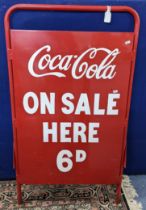 A vintage coca cola advertising foldout sign 120hx67.5w Location: RAF