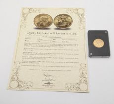 United Kingdom - Elizabeth II (1952 -2022) Sovereign dated 1957, Brilliant uncirculated in 'delux'