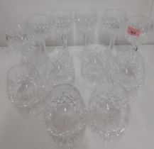 A set of 6 Waterford Lismore brandy balloons together with a set of 6 Waterford Lismore hock glasses