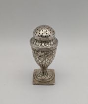 A Victorian silver pepper pot having embossed floral detail, 56.8g Location: