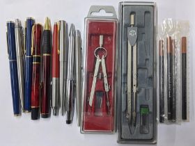 Mixed pens to include Parker ballpoints, Waterman fountain pen and others items Location: