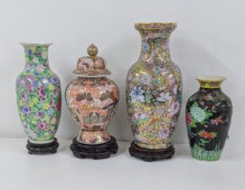 Four oriental vases to include a Chinese famille rose vase and others, Location: