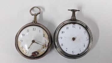 Two Georgian silver pair cased pocket watches, one hallmarked London 1809, Location:
