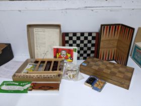 A selection of vintage toys and board games to include Benjamin Pollock's Toy Theatres, with scenery