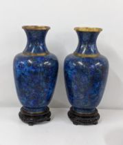 A pair of vintage cloisonne enamel vases, 40cm h, Location: