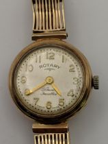 A 9ct gold Rotary wristwatch 15.5g on a gold bracelet Location: