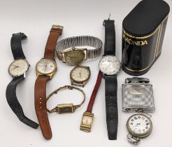 Mixed watches to include a French watch, Centrex Calendar and others together with a Ronson