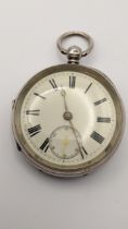A Victorian silver open faced pocket watch, the backplate signed 'M' Beal Sheffield' and having a