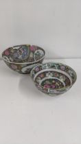 Two 20th century famille rose Canton bowls, Location: