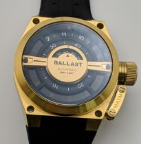 A Ballast automatic gents stainless steel wristwatch with a black face and Arabic dial, with an