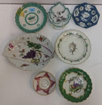 Seven pieces of late 19th century Royal Worcester to include a dish, a blue and white plate, a