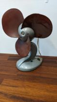 A vintage metal and rubble Sofly fan working, needs wiring Location: G