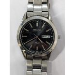 A Seiko gents day/date stainless steel wristwatch, Location: