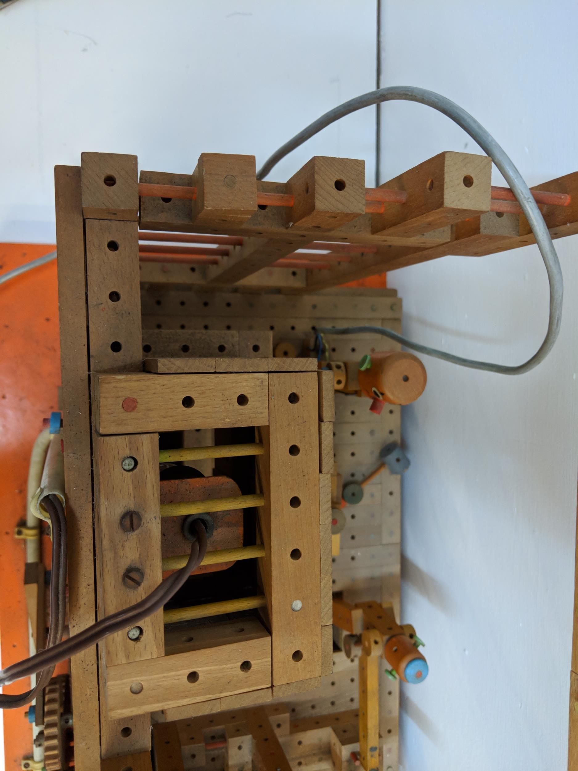 A self-made (possibly Mattel) woodworking/watermill workshop, with electrically-powered motor ( - Image 13 of 14