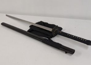 A Japanese imitation sword having a sharp blade, blade length 72cm, overall length 101cm long