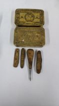 WWI Princess Mary Christmas 1914 tins, together with penknives and one other item Location:
