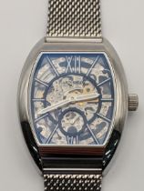 A Thomas Earnshaw automatic gents skeleton wrist watch on a mesh strap Location:CAB6
