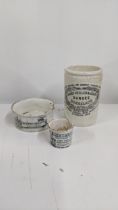 19th century advertising items to include Holloways Ointment for the Cure of Gout, and two others